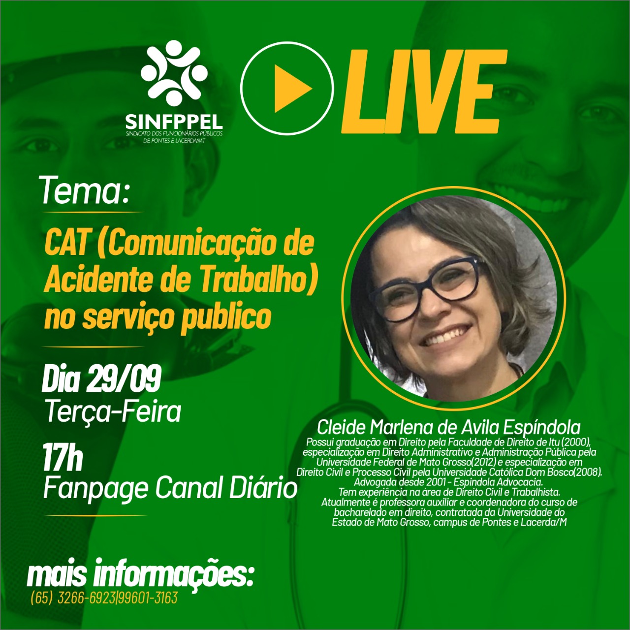 SINFIPPEL LIVE – 29/09 > CAT (Comunicação de Acidente de Trabalho) no serviço publico